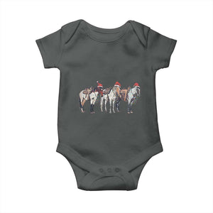 Horse Christmas Baby Onesie Western Cowboy Cowgirl Howdy Country TS10 Dark Heather Print Your Wear
