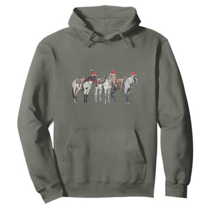 Horse Christmas Hoodie Western Cowboy Cowgirl Howdy Country TS10 Military Green Print Your Wear