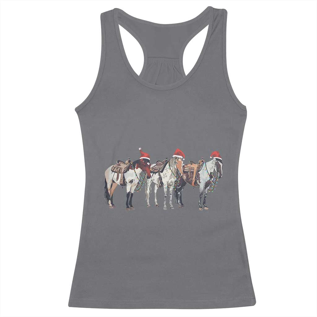 Horse Christmas Racerback Tank Top Western Cowboy Cowgirl Howdy Country TS10 Charcoal Print Your Wear