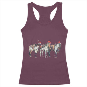 Horse Christmas Racerback Tank Top Western Cowboy Cowgirl Howdy Country TS10 Maroon Print Your Wear
