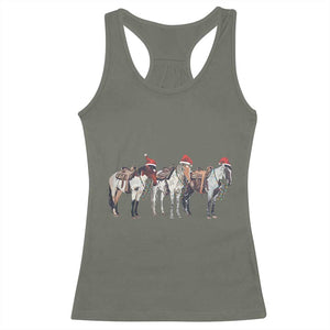Horse Christmas Racerback Tank Top Western Cowboy Cowgirl Howdy Country TS10 Military Green Print Your Wear