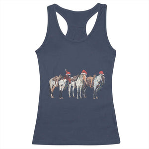 Horse Christmas Racerback Tank Top Western Cowboy Cowgirl Howdy Country TS10 Navy Print Your Wear