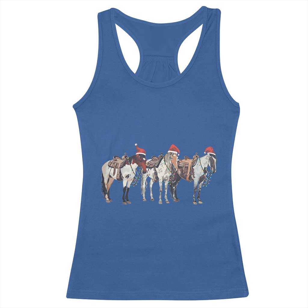 Horse Christmas Racerback Tank Top Western Cowboy Cowgirl Howdy Country TS10 Royal Blue Print Your Wear