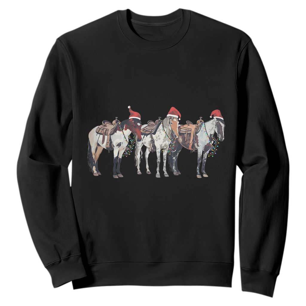 Horse Christmas Sweatshirt Western Cowboy Cowgirl Howdy Country TS10 Black Print Your Wear