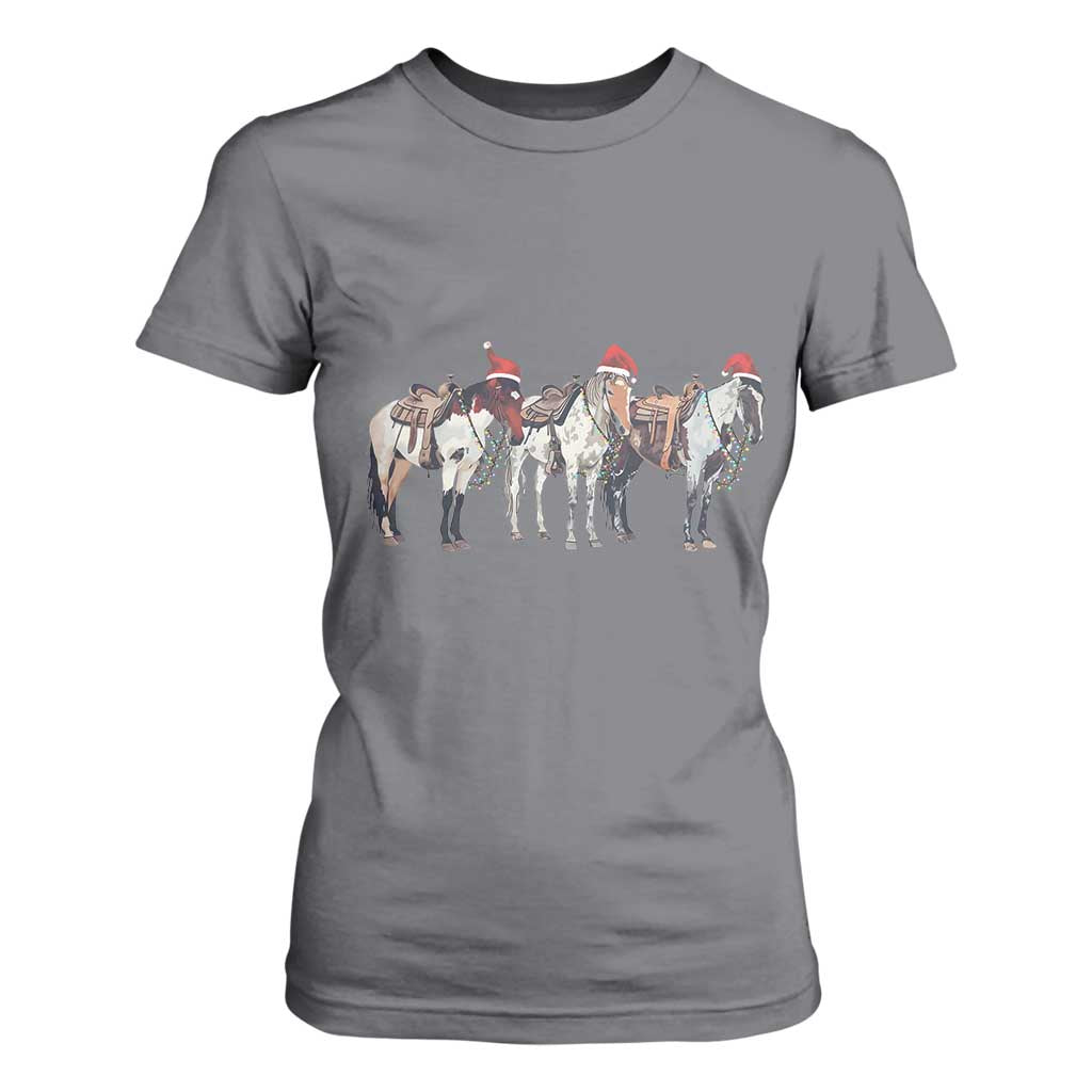 Horse Christmas T Shirt For Women Western Cowboy Cowgirl Howdy Country TS10 Charcoal Print Your Wear