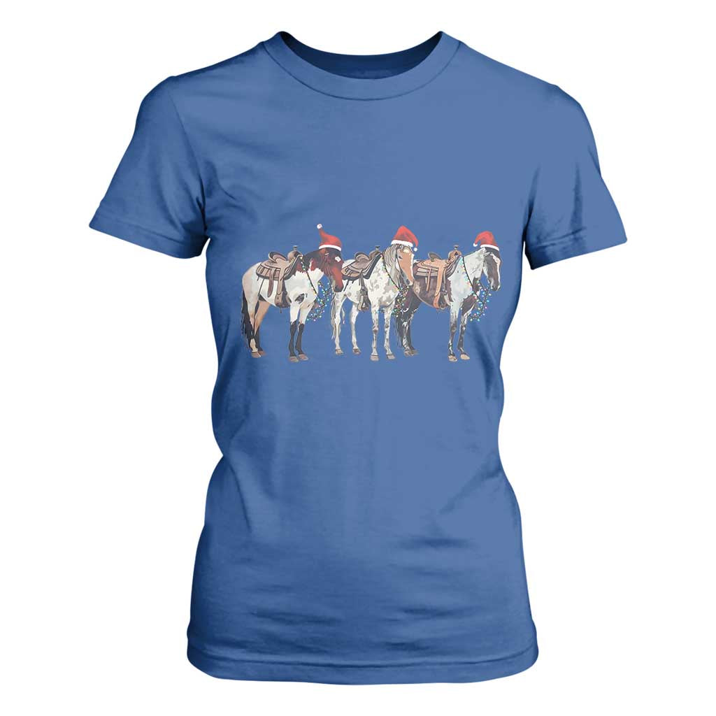 Horse Christmas T Shirt For Women Western Cowboy Cowgirl Howdy Country TS10 Royal Blue Print Your Wear