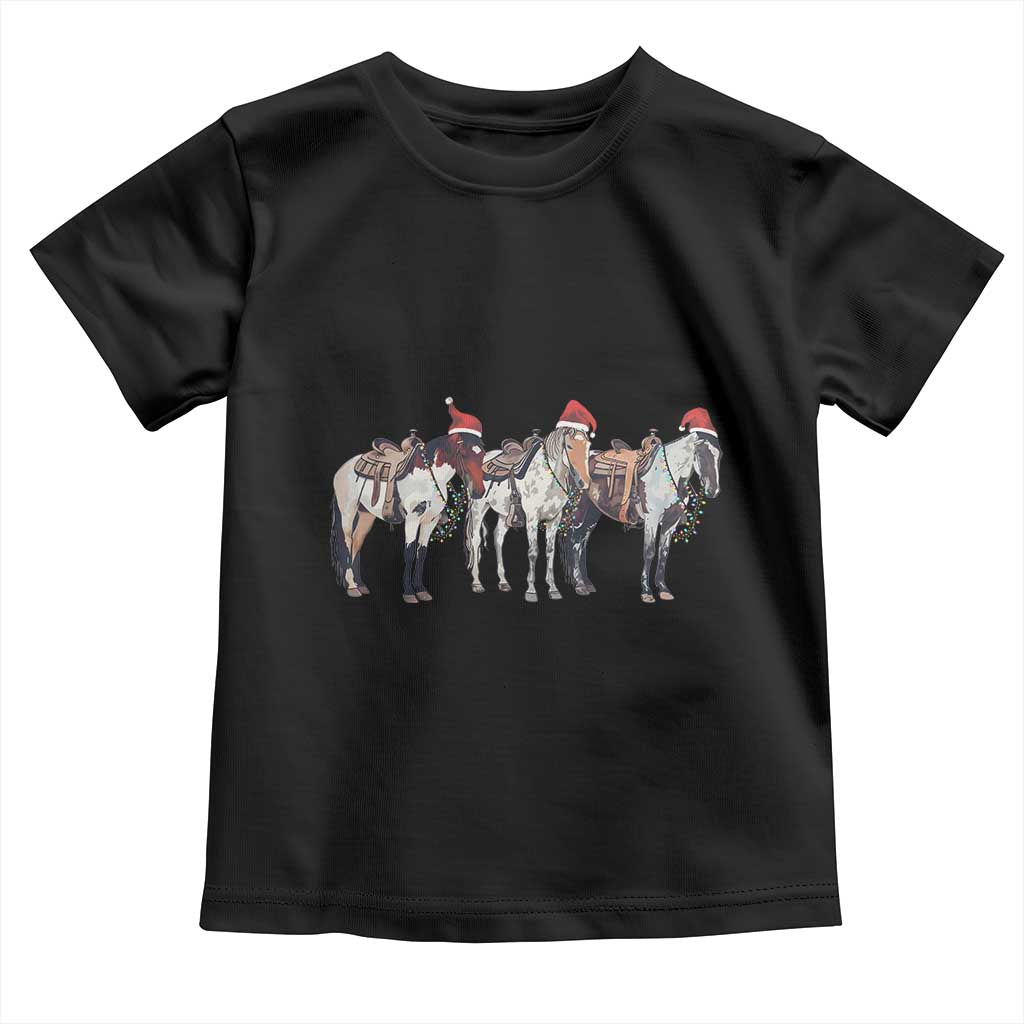 Horse Christmas Toddler T Shirt Western Cowboy Cowgirl Howdy Country TS10 Black Print Your Wear