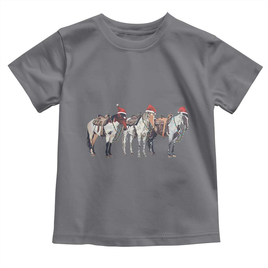 Horse Christmas Toddler T Shirt Western Cowboy Cowgirl Howdy Country TS10 Charcoal Print Your Wear
