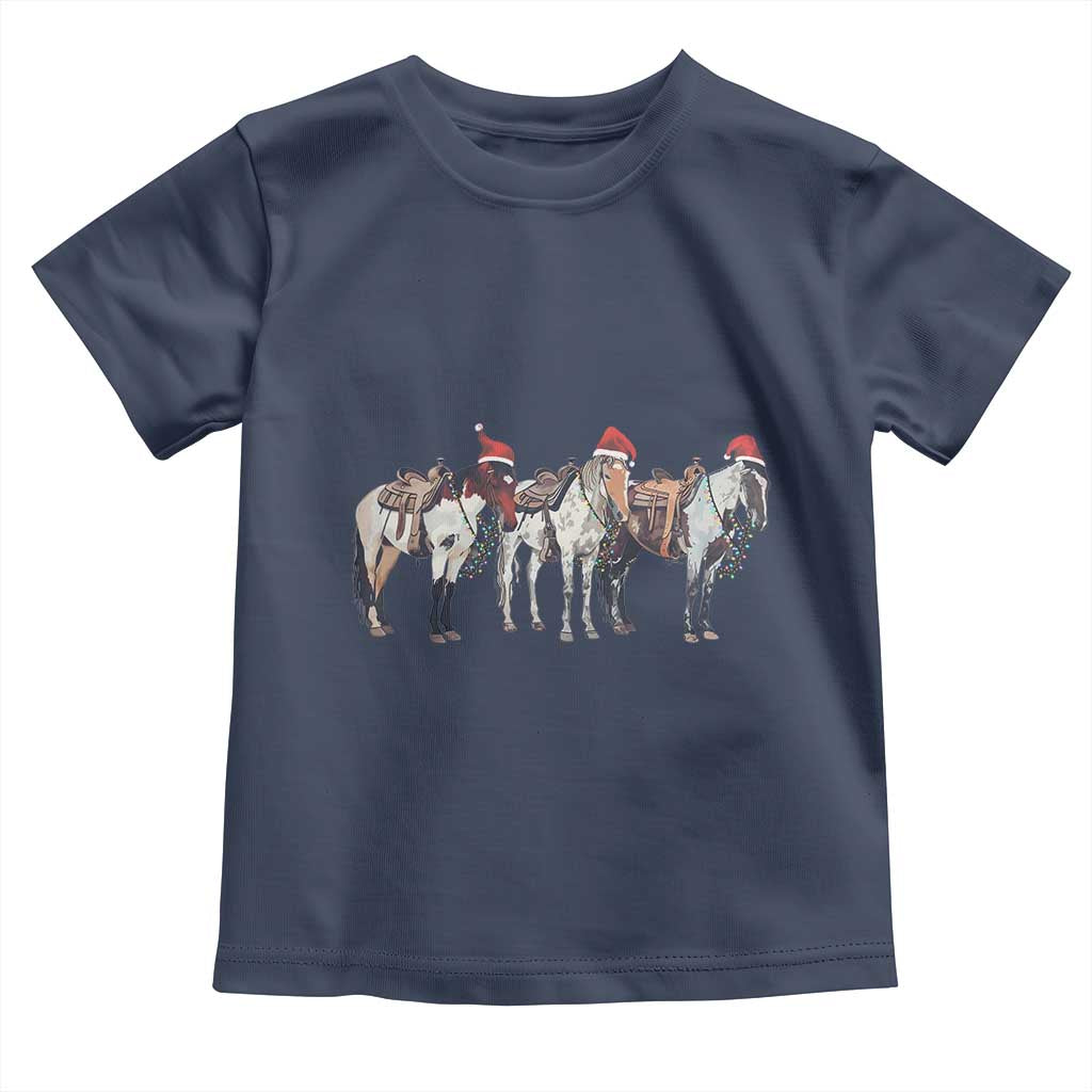 Horse Christmas Toddler T Shirt Western Cowboy Cowgirl Howdy Country TS10 Navy Print Your Wear