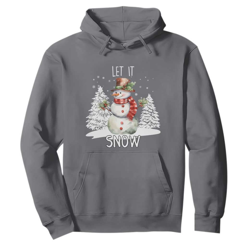 Christmas Let It Snow Hoodie Funny Snowman Snowflakes Xmas Tree TS10 Charcoal Print Your Wear