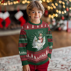 Christmas Let It Snow Knit Sweatshirt Funny Snowman Snowflakes Xmas Tree TS10 Christmas Print Your Wear