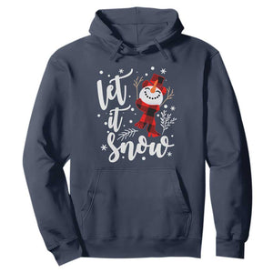 Christmas Let It Snow Hoodie Funny Snowman Snowflakes TS10 Navy Print Your Wear
