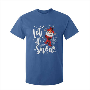 Christmas Let It Snow T Shirt For Kid Funny Snowman Snowflakes TS10 Royal Blue Print Your Wear