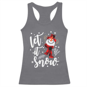 Christmas Let It Snow Racerback Tank Top Funny Snowman Snowflakes TS10 Charcoal Print Your Wear