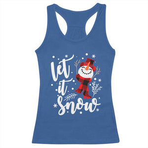 Christmas Let It Snow Racerback Tank Top Funny Snowman Snowflakes TS10 Royal Blue Print Your Wear