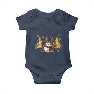 Christmas Snowman Baby Onesie Cute Winter Leopard Xmas Tree Farm TS10 Navy Print Your Wear