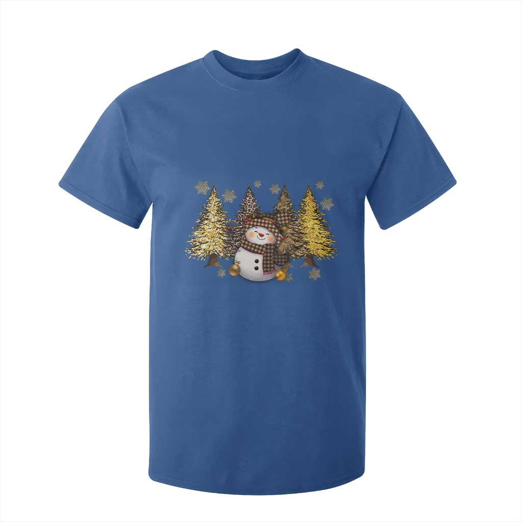 Christmas Snowman T Shirt For Kid Cute Winter Leopard Xmas Tree Farm TS10 Royal Blue Print Your Wear