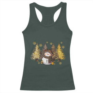 Christmas Snowman Racerback Tank Top Cute Winter Leopard Xmas Tree Farm TS10 Dark Forest Green Print Your Wear