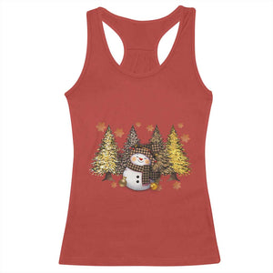 Christmas Snowman Racerback Tank Top Cute Winter Leopard Xmas Tree Farm TS10 Red Print Your Wear