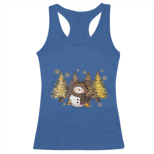 Christmas Snowman Racerback Tank Top Cute Winter Leopard Xmas Tree Farm TS10 Royal Blue Print Your Wear