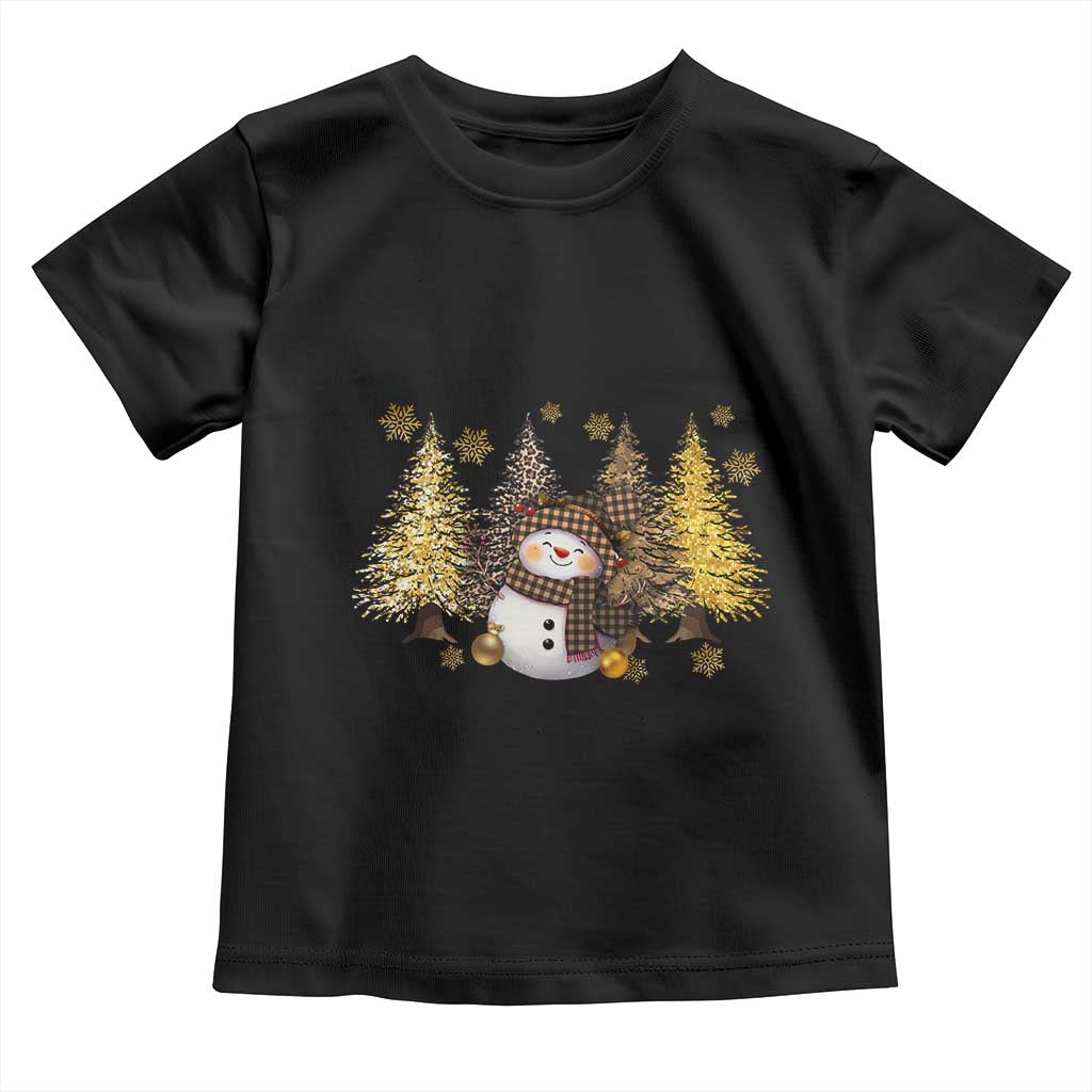 Christmas Snowman Toddler T Shirt Cute Winter Leopard Xmas Tree Farm TS10 Black Print Your Wear