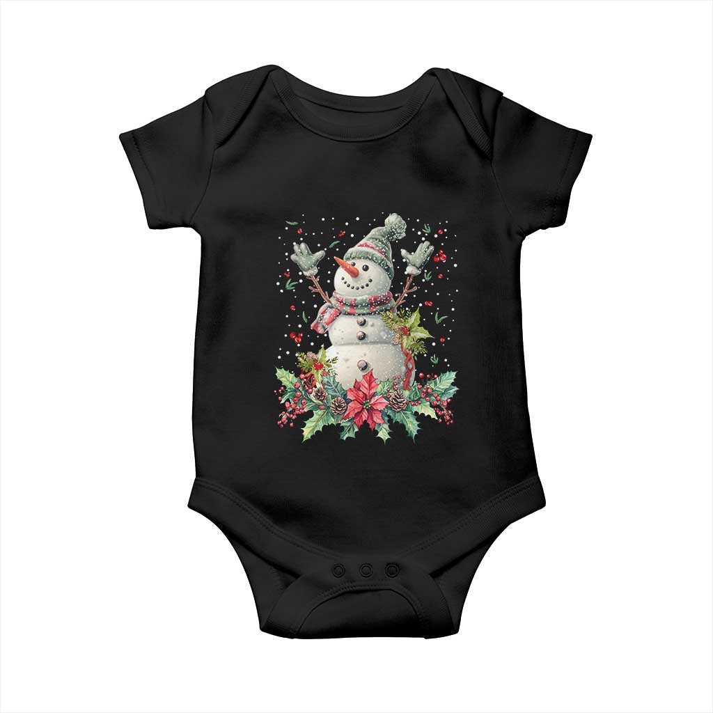Christmas Snowman Baby Onesie Retro Winter Holiday Gift For Her TS10 Black Print Your Wear