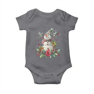 Christmas Snowman Baby Onesie Retro Winter Holiday Gift For Her TS10 Charcoal Print Your Wear
