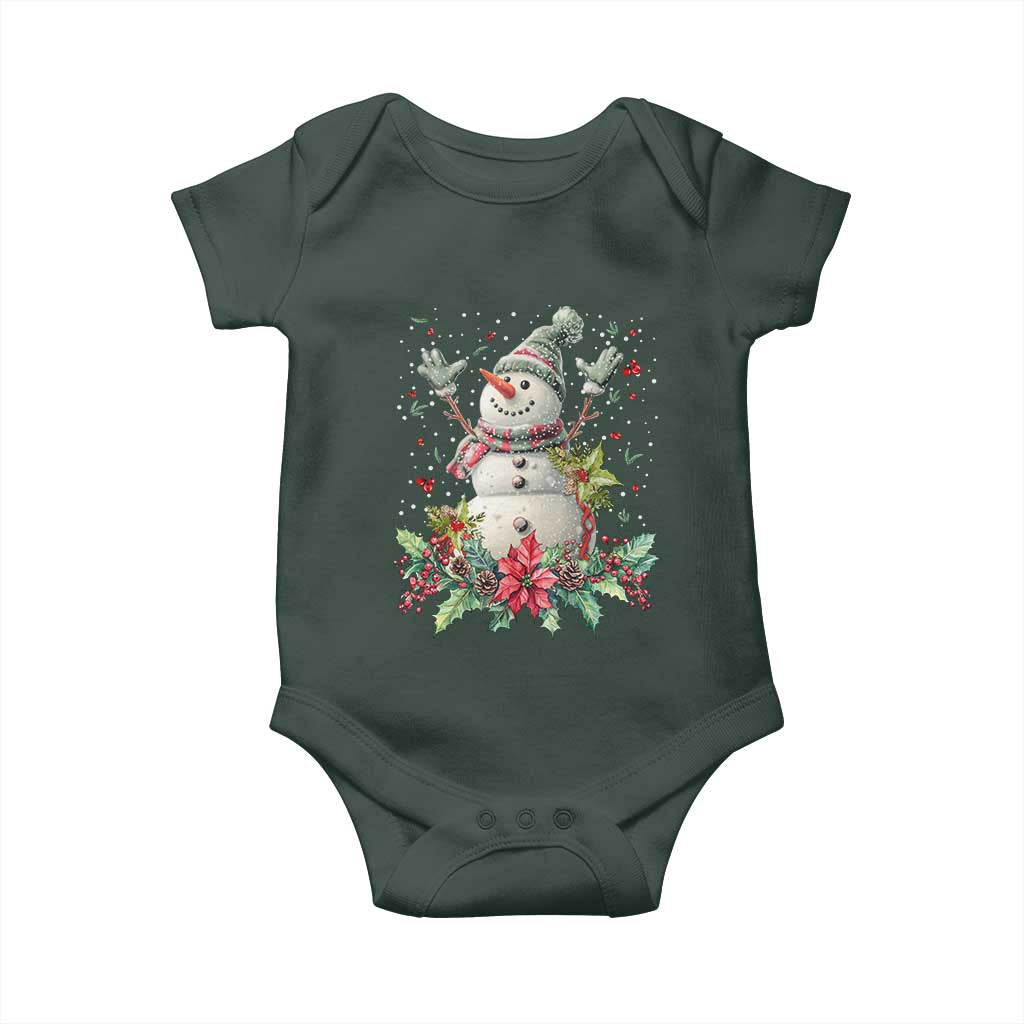Christmas Snowman Baby Onesie Retro Winter Holiday Gift For Her TS10 Print Your Wear