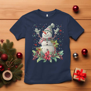 Christmas Snowman T Shirt Retro Winter Holiday Gift For Her TS10 Navy Print Your Wear