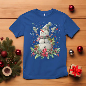 Christmas Snowman T Shirt Retro Winter Holiday Gift For Her TS10 Royal Blue Print Your Wear