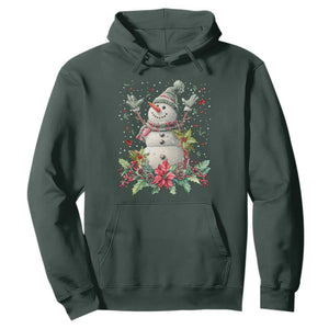 Christmas Snowman Hoodie Retro Winter Holiday Gift For Her TS10 Dark Forest Green Print Your Wear