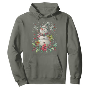 Christmas Snowman Hoodie Retro Winter Holiday Gift For Her TS10 Military Green Print Your Wear