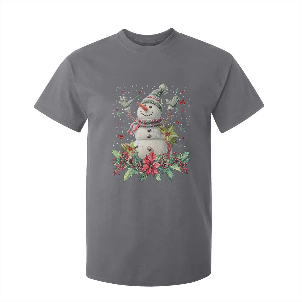 Christmas Snowman T Shirt For Kid Retro Winter Holiday Gift For Her TS10 Charcoal Print Your Wear