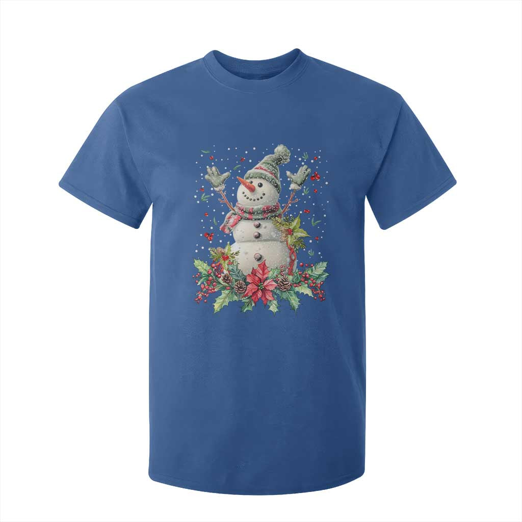 Christmas Snowman T Shirt For Kid Retro Winter Holiday Gift For Her TS10 Royal Blue Print Your Wear