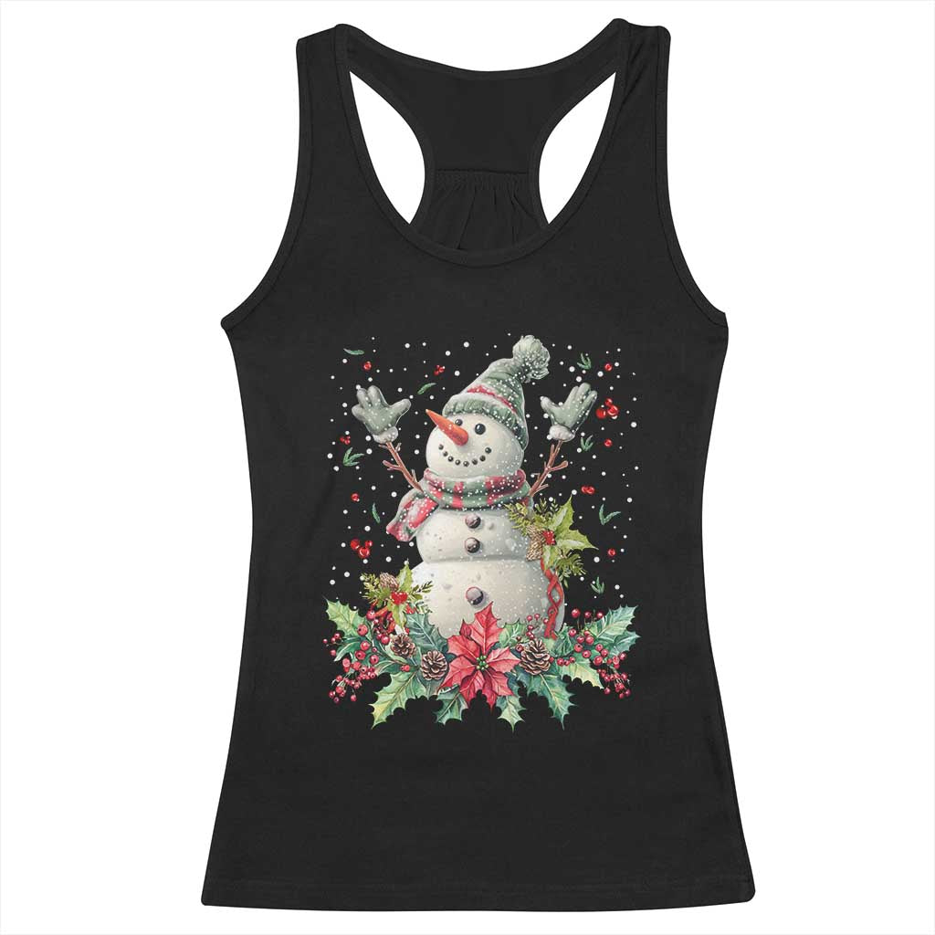 Christmas Snowman Racerback Tank Top Retro Winter Holiday Gift For Her TS10 Black Print Your Wear