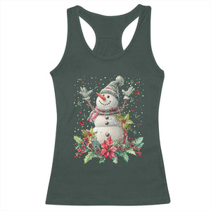 Christmas Snowman Racerback Tank Top Retro Winter Holiday Gift For Her TS10 Dark Forest Green Print Your Wear