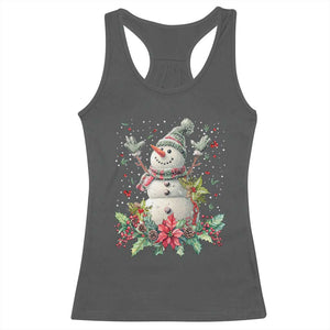 Christmas Snowman Racerback Tank Top Retro Winter Holiday Gift For Her TS10 Dark Heather Print Your Wear