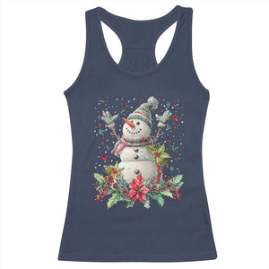 Christmas Snowman Racerback Tank Top Retro Winter Holiday Gift For Her TS10 Navy Print Your Wear