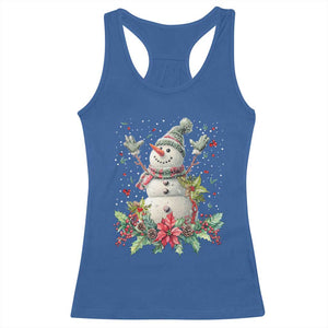 Christmas Snowman Racerback Tank Top Retro Winter Holiday Gift For Her TS10 Royal Blue Print Your Wear