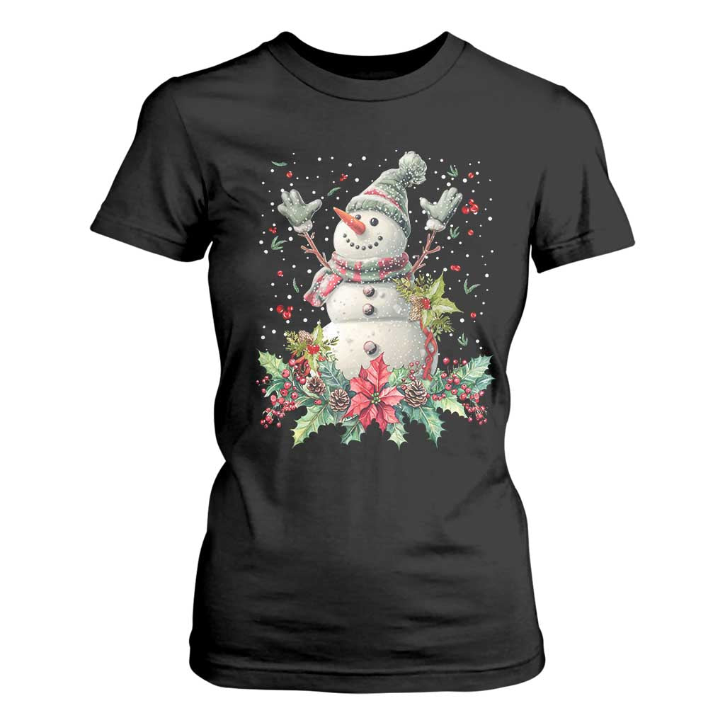 Christmas Snowman T Shirt For Women Retro Winter Holiday Gift For Her TS10 Black Print Your Wear