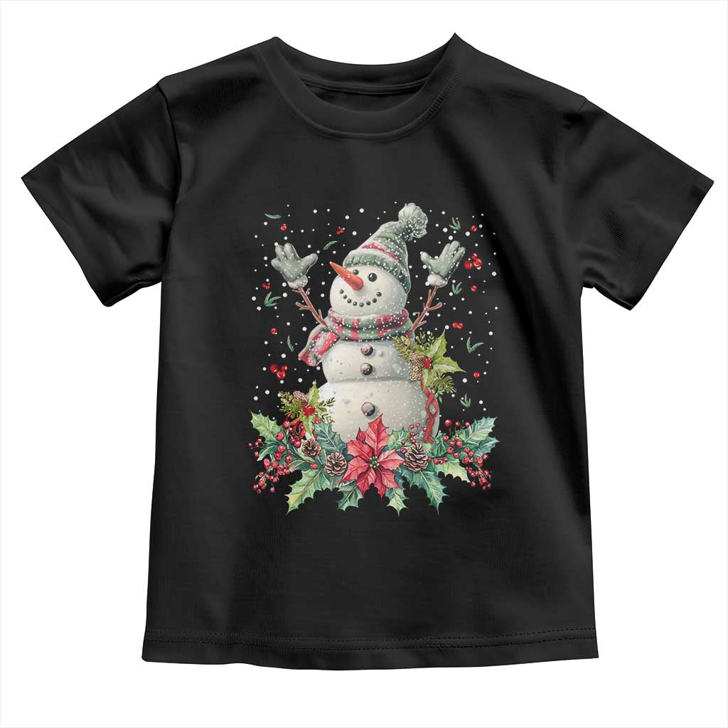 Christmas Snowman Toddler T Shirt Retro Winter Holiday Gift For Her TS10 Black Print Your Wear