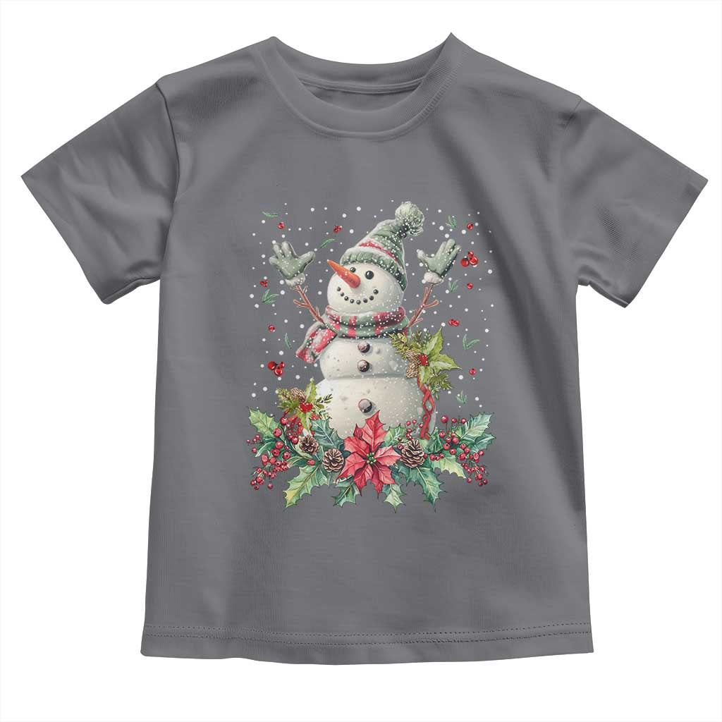 Christmas Snowman Toddler T Shirt Retro Winter Holiday Gift For Her TS10 Charcoal Print Your Wear