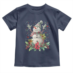 Christmas Snowman Toddler T Shirt Retro Winter Holiday Gift For Her TS10 Navy Print Your Wear