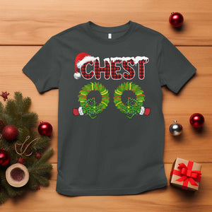Christmas Couples T Shirt Chest Nuts Funny Couples Matching Chestnuts TS10 Dark Heather Print Your Wear