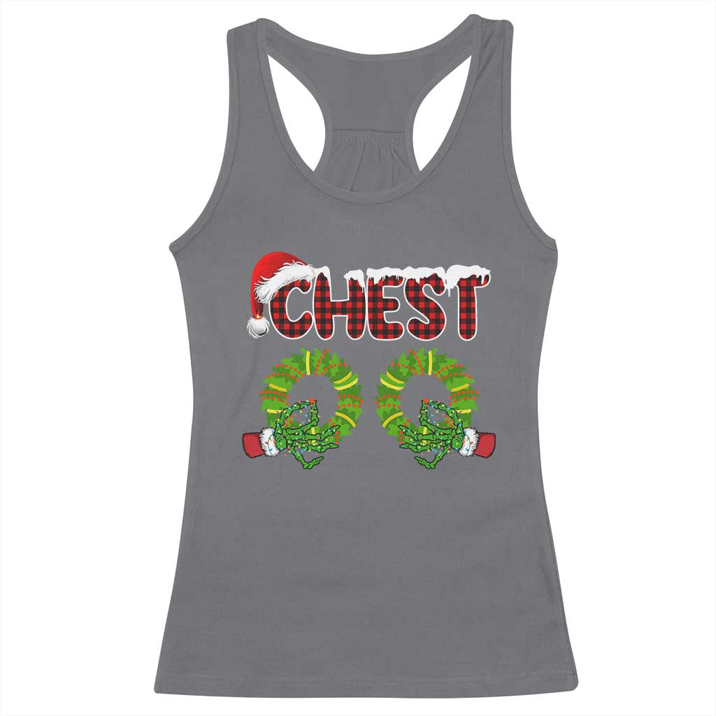 Christmas Couples Racerback Tank Top Chest Nuts Funny Couples Matching Chestnuts TS10 Charcoal Print Your Wear