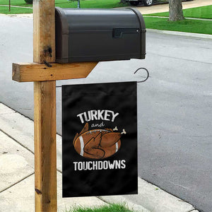 Funny Thanksgiving Garden Flag Turkey and Touchdowns Football Season TS10 Print Your Wear