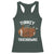Funny Thanksgiving Racerback Tank Top Turkey and Touchdowns Football Season TS10 Dark Forest Green Print Your Wear