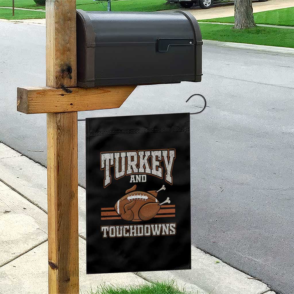 Thanksgiving Turkey And Touchdowns Football Garden Flag Game Day Outfits American Football Player Gift TS10 Print Your Wear