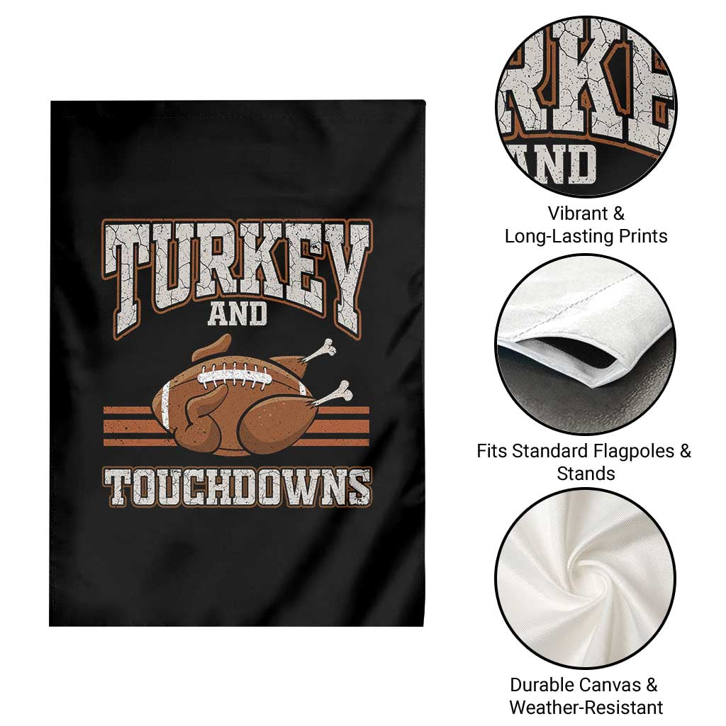 Thanksgiving Turkey And Touchdowns Football Garden Flag Game Day Outfits American Football Player Gift TS10 Print Your Wear