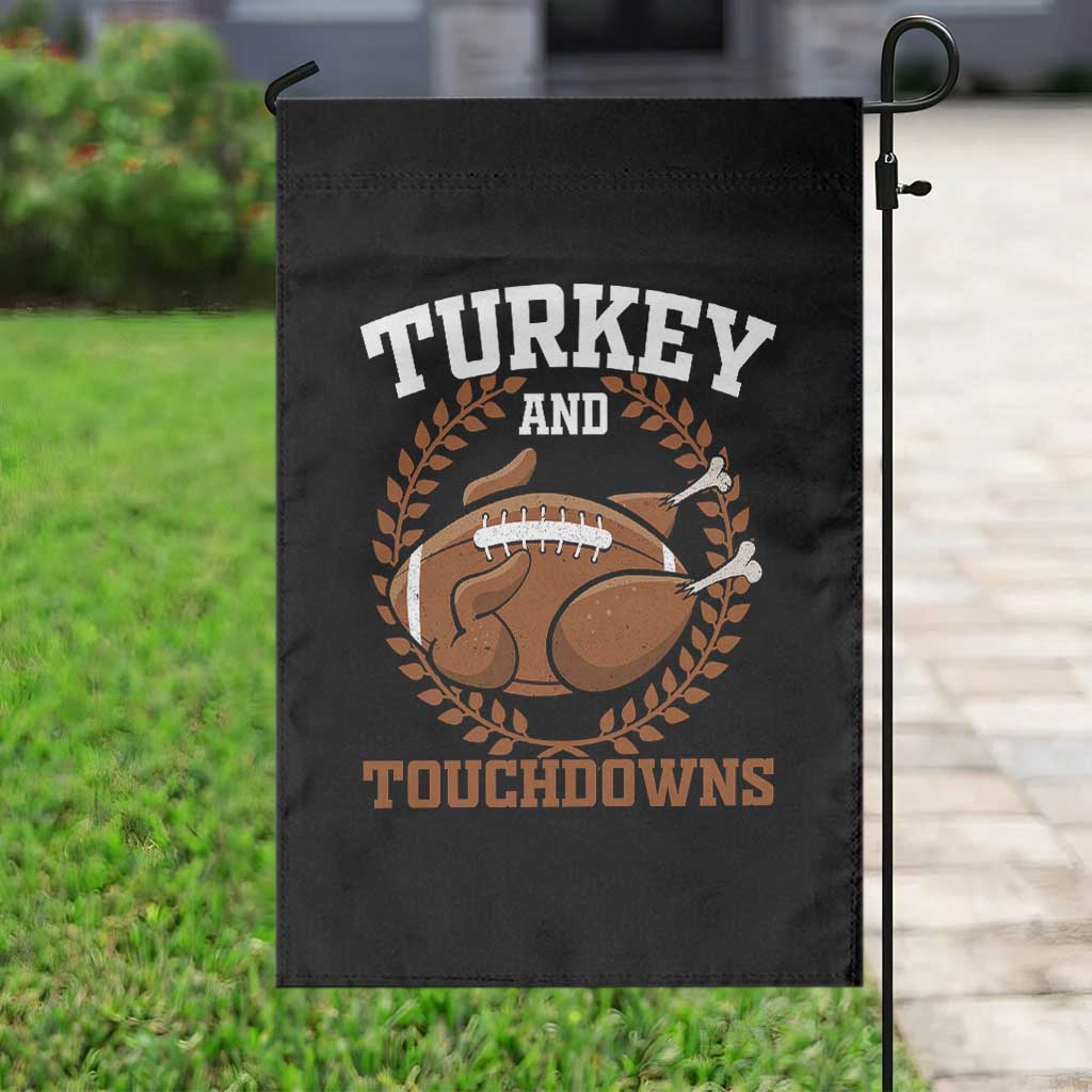 Thanksgiving Turkey And Touchdowns Football Season Garden Flag Game Day Outfits American Football Player Gift TS10 Print Your Wear